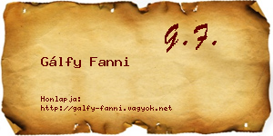Gálfy Fanni névjegykártya
